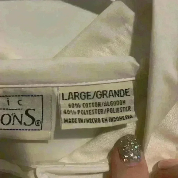 Vintage Basic Editions White Button Down size L Thanksgiving Blouse Embroidery - Picture 4 of 10